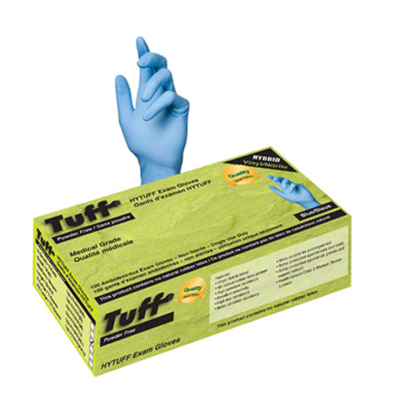 Wayne TUFF® Hytuff 5 Mil Hybrid Blue Disposable Nitrile/Vinyl Exam Gloves, 100/Box