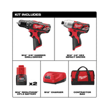Load image into Gallery viewer, Milwaukee® M12™ Cordless Lithium-Ion 2-Tool Combo Kit
