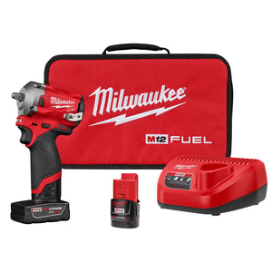 Milwaukee® M12 FUEL™ 3/8" Stubby Impact Wrench Kit