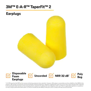 3M E-A-R TaperFit™ Earplugs 312-1219 Uncorded, 200/Box