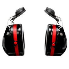 Load image into Gallery viewer, 3M PELTOR™ Optime 105 Cap-Mount Earmuffs NRR 26, Black &amp; Red
