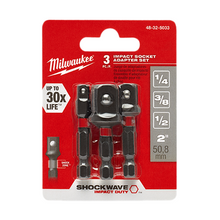 Load image into Gallery viewer, Milwaukee® SHOCKWAVE™ Impact Socket Adapter 3 Piece Set
