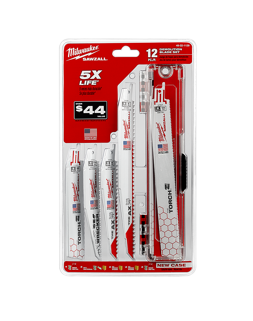 Milwaukee SAWZALL Demolition Blade Set 12PC Great Lakes Supply
