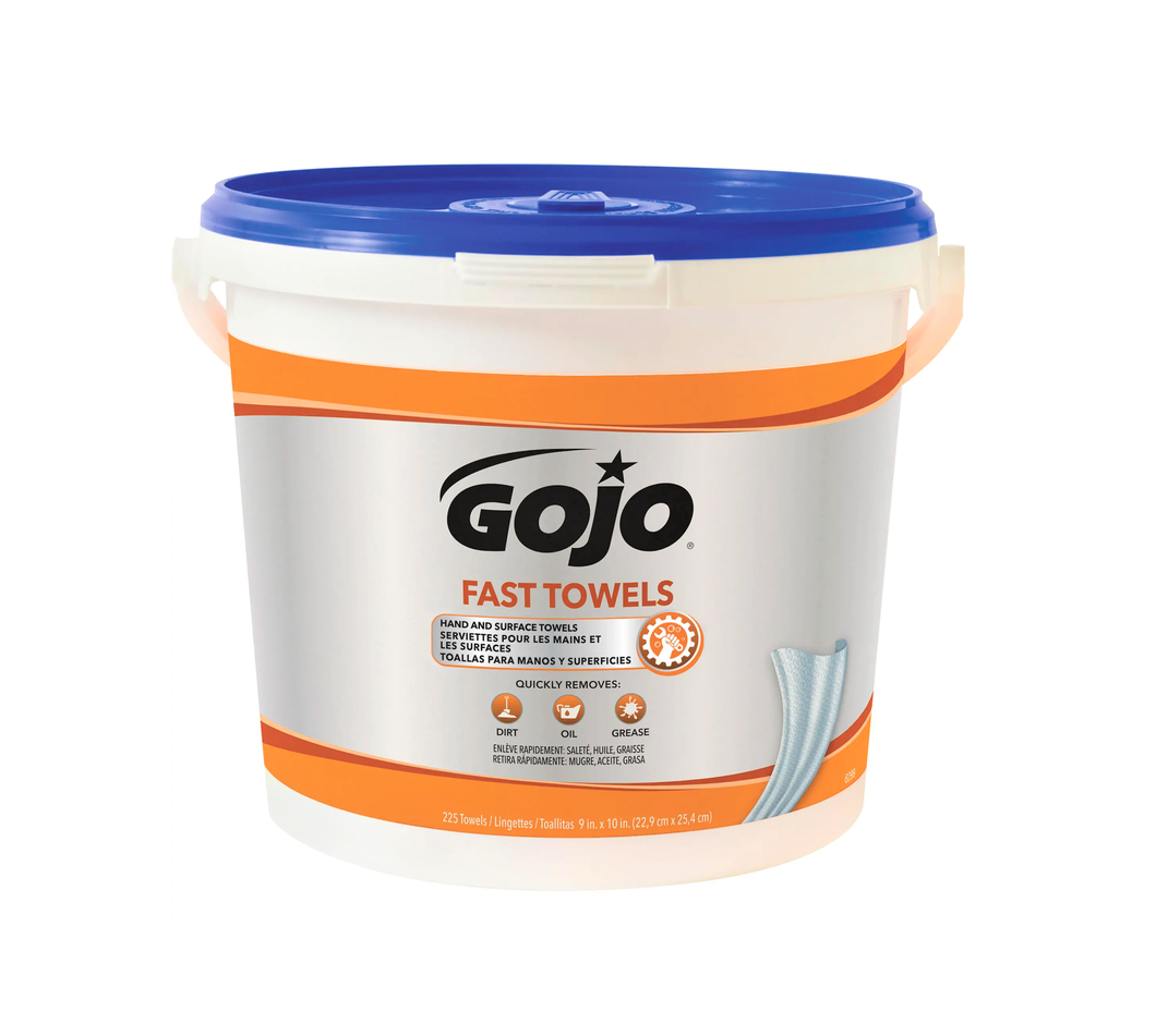 GOJO® Hand & Surface Wipes Fast Towels, 225/Bucket