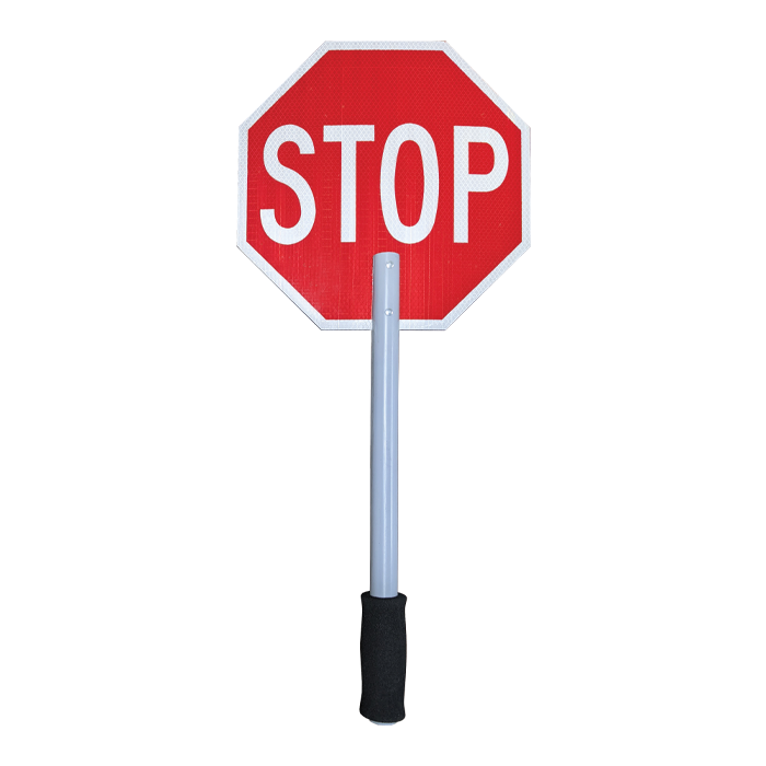 Handheld STOP Sign on Paddle, 12 x 12 inch