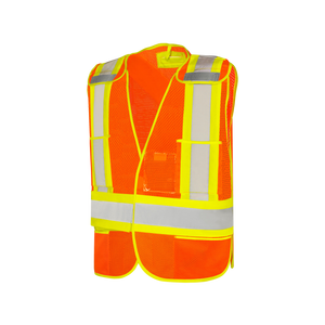 WASIP Universal 5 Point Tearaway Mesh Safety Vest with 5 Pockets, Orange