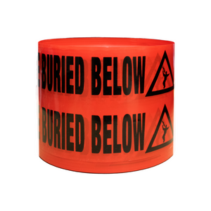 INCOM Barricade Tape, Red "CAUTION ELECTRICAL LINE BURIED BELOW", 6" x 1000'