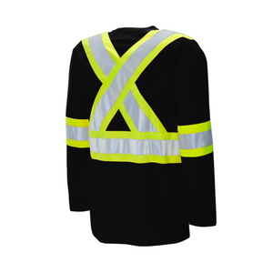WASIP Long Sleeve Polyester Safety Shirt, Black