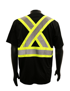 WASIP Short Sleeve Polyester Safety Shirt, Black