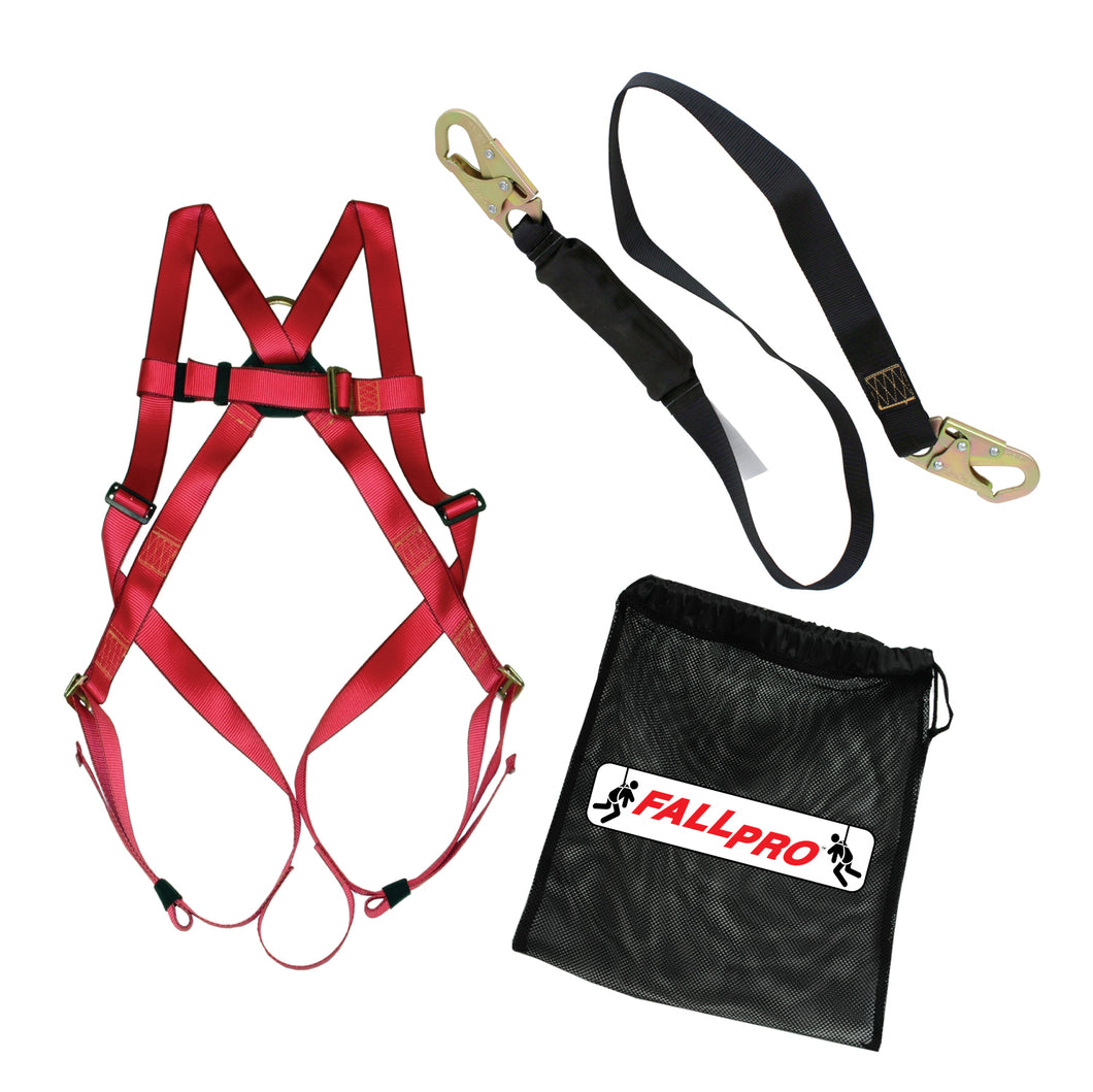 Delta Plus Lightweight Harness with 6ft Shock Pack Absorbing Lanyard Set
