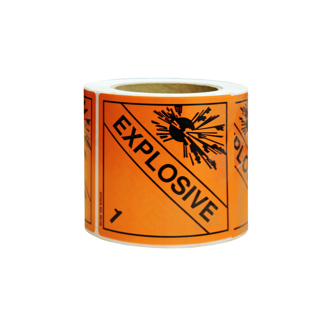 High Explosive Sticker Explosive Hazard Accuform DOT Class 1 Adhesive 1.4B Stickers – Great ...