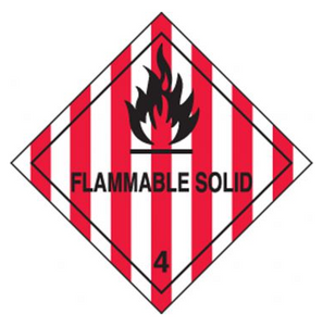 Accuform DOT Hazard Class 4 Adhesive Placards - Flammable Solid