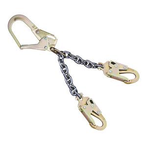 24" Rebar Chain Positioning Device with 2-1/4" Swivel Rebar Hook and 3/4" Snap Hooks