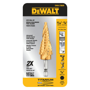 Dewalt 3/16" - 7/8" IMPACT READY® Titanium Nitride Coating Step Drill Bit