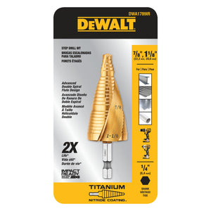 Dewalt 7/8" - 1-1/8" IMPACT READY® Titanium Nitride Coating Step Drill Bit