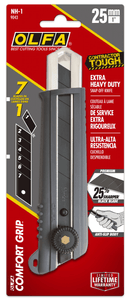 OLFA 25mm Rubber Grip Ratchet-Lock Utility Knife