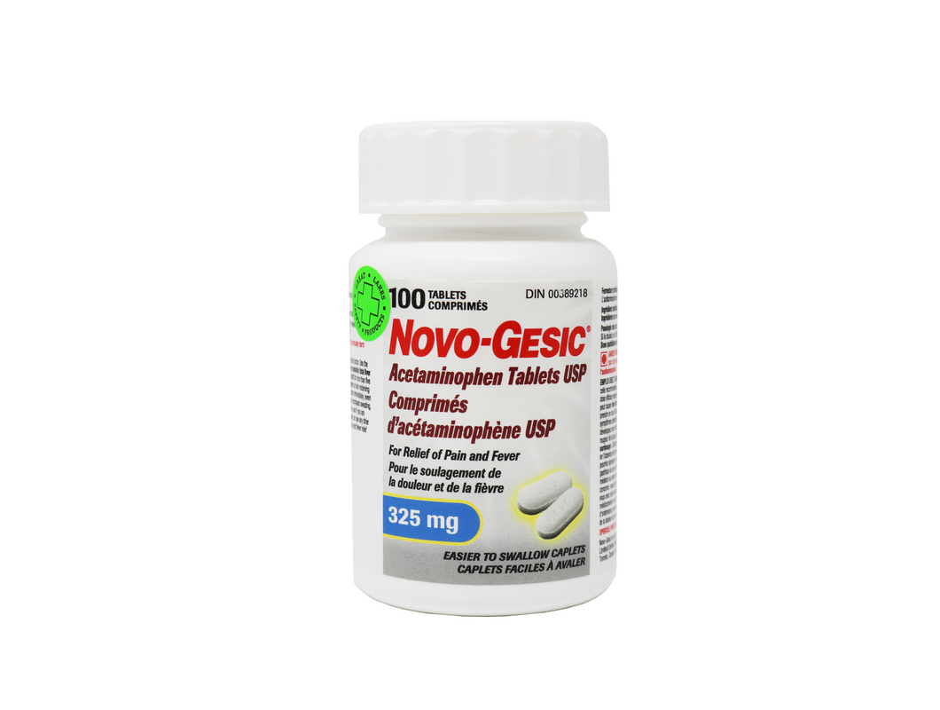Novo-Gesic Acetaminphen Tablets USP 100 Tablets 325mg
