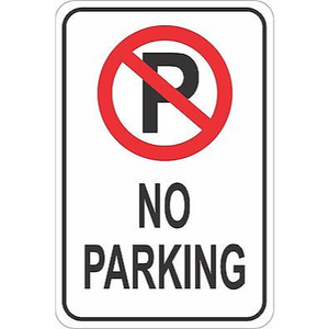 Metal No Parking Sign, 12" x 18"