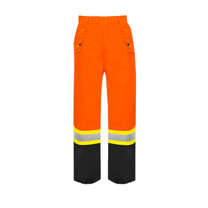 WASIP Hi-Vis Waterproof Rain Pants, Orange & Black