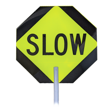 Load image into Gallery viewer, STOP &amp; SLOW Sign with Handle, 18&quot; x 18&quot;
