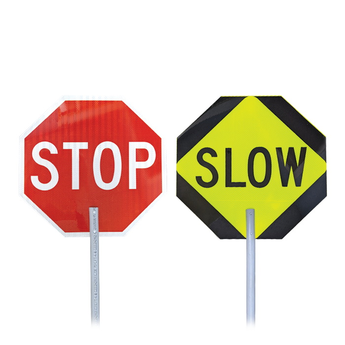 STOP & SLOW Sign with Handle, 18