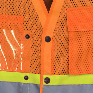 Pioneer Drop Shoulder Mesh Safety Vest, Orange