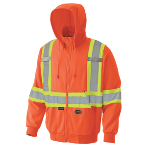 Pioneer Hi-Vis Traffic Hoodies with Detachable Hood, Orange