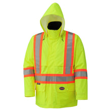 Load image into Gallery viewer, Pioneer Hi-Viz 150D Lightweight Waterproof Safety Jacket with Detachable Hood, Green

