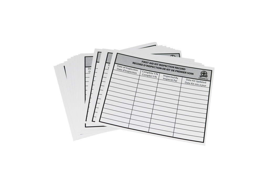 WASIP First Aid Kit Inspection Record Cards (5