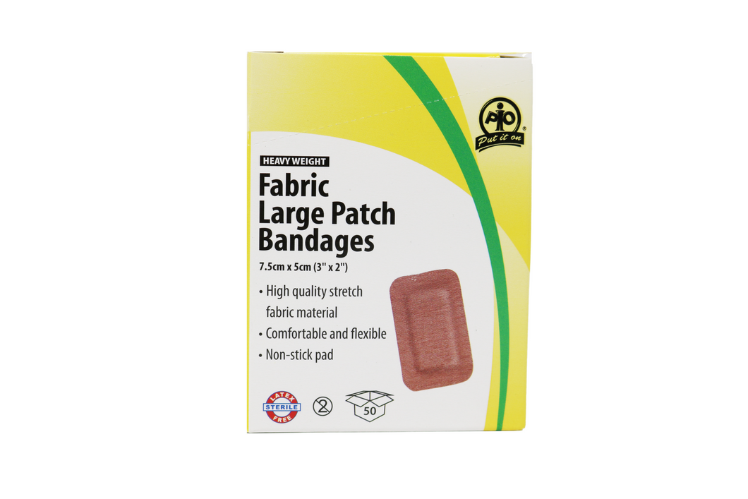 WASIP Fabric Large Patch Bandages (7.5cm x 5cm)